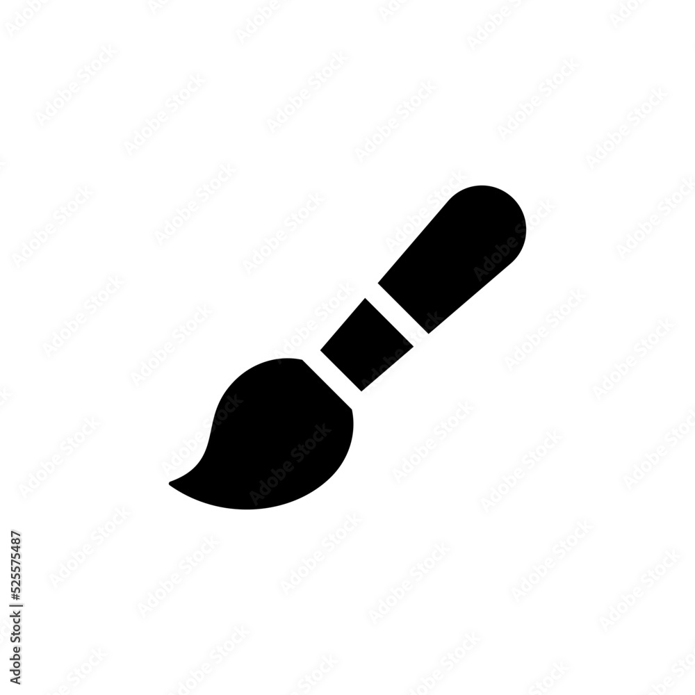 Poster brush black glyph ui icon. painting over image. simple filled line element. user interface design. s