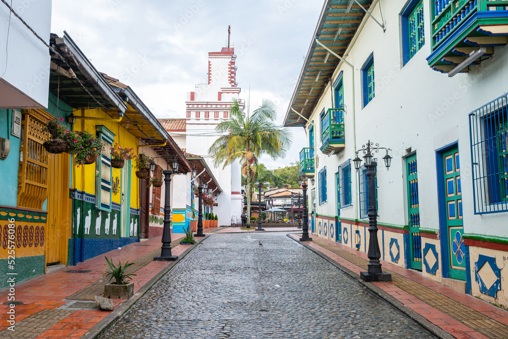 Wall mural colorful town of guatape in antioquia district, colombia.