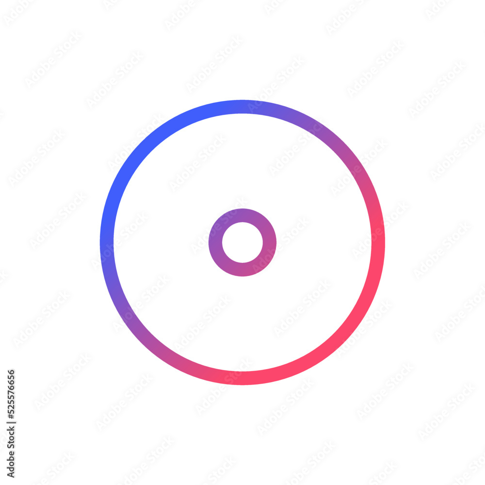 Poster disc storage pixel perfect gradient linear ui icon. data record. copy and save files. memory storage