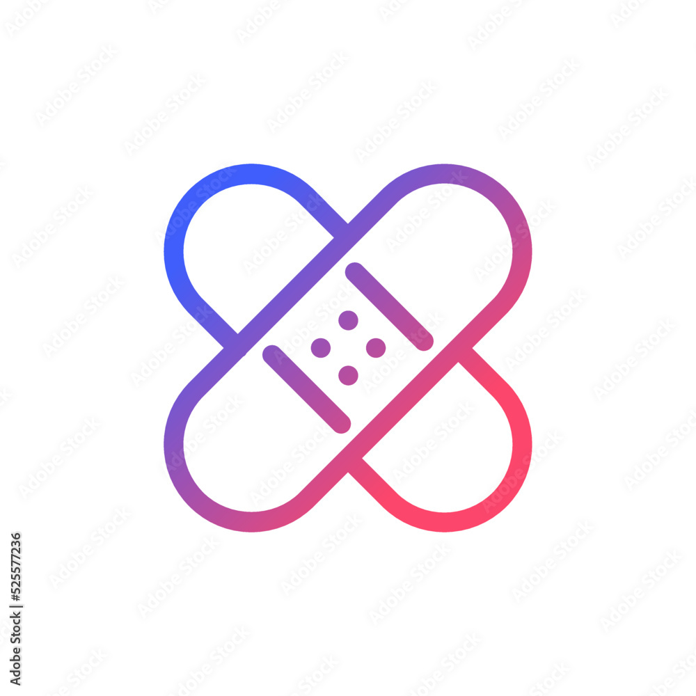 Poster healing patch pixel perfect gradient linear ui icon. fix imperfection. photo editor. photography ret