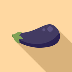 Gmo eggplant icon flat vector. Research test