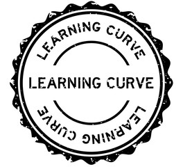 Fototapeta premium Grunge black learning curve word round rubber seal stamp on white background