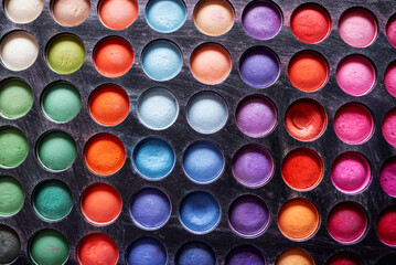 Set of multicolored watercolor dots