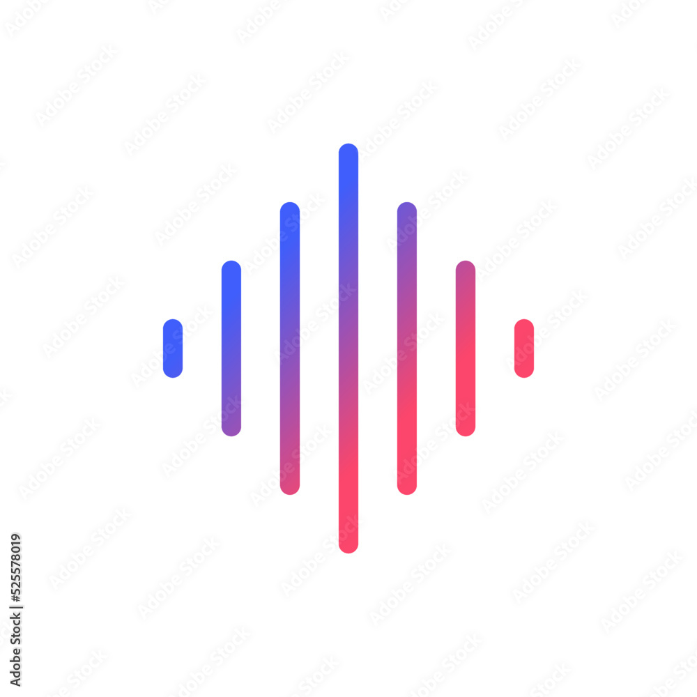 Poster sound wave pixel perfect gradient linear ui icon. audio track. video editor instrument. record voice