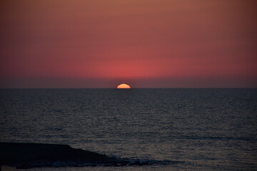 sunset and sea