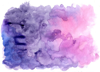 Fototapeta premium Abstract watercolor hand drawn background.Purple pink watercolor clouds