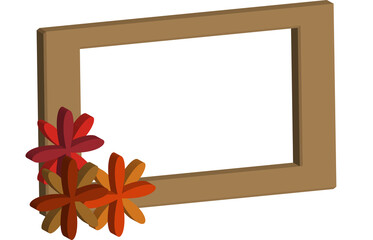 Picture Frame 3D with Flowers