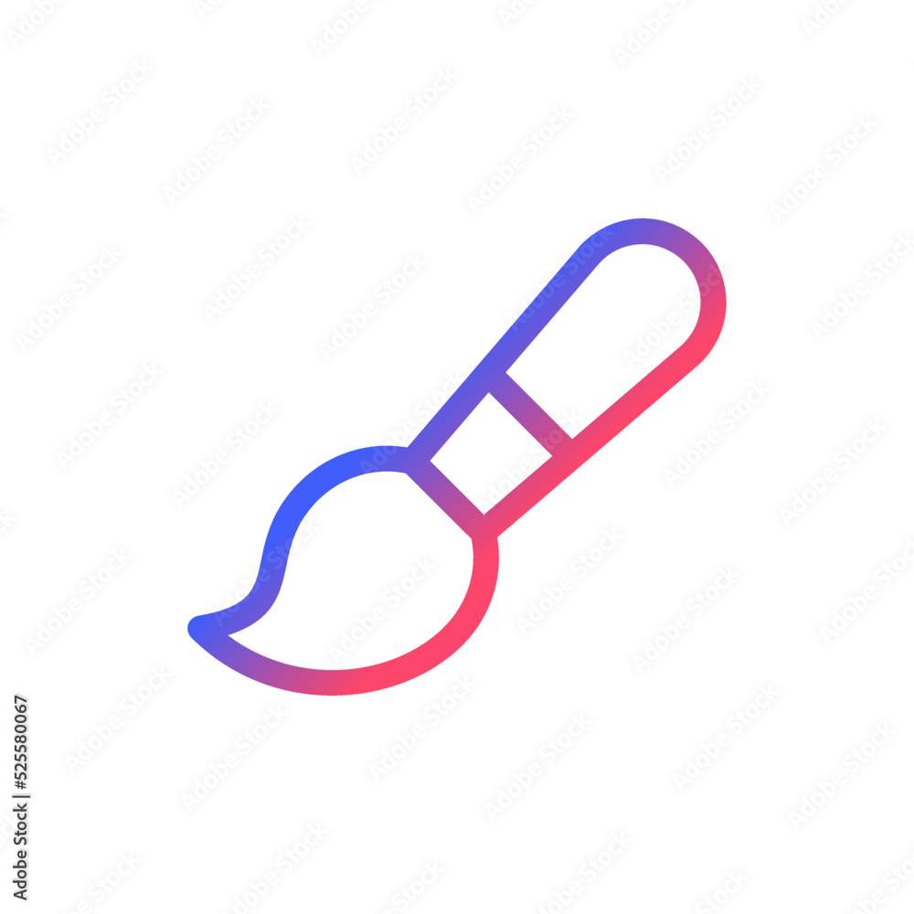 Poster brush pixel perfect gradient linear ui icon. painting over image. photo decor. photography editor. l