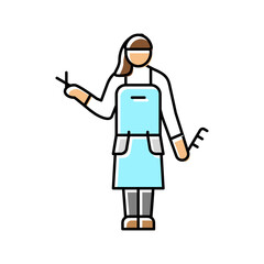 hairdresser worker color icon vector illustration