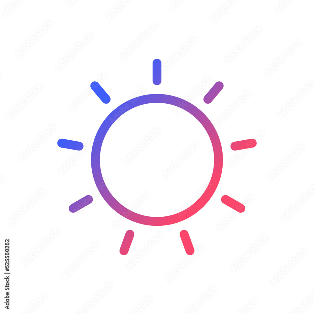Aufkleber sun pixel perfect gradient linear ui icon. brightness tool. photo editor instrument. repair contrast