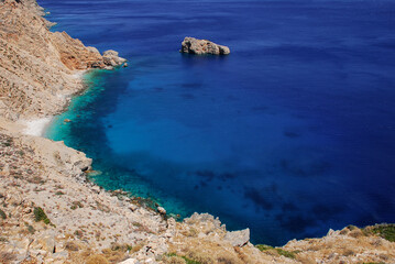 Beach in Amorgos Island, Cyclades, Greece.