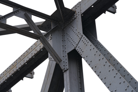 fragment of an iron bridge on a white background - Powered by Adobe