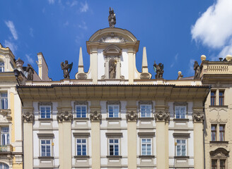 Fototapeta na wymiar Beautiful building on Staromestska Square. Prague, Czech Republic