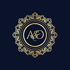 A and O, AO logo initial vector mark, AO luxury ornament monogram logo