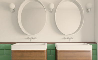 Bathroom interior bathtub. 3D rendering.