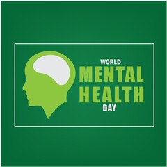 World Mental Health Day vector illustration. Simple and elegant design