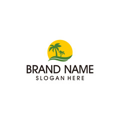 Fototapeta na wymiar Beach logo design