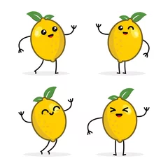 Fotobehang illustration vector graphic lemon fruit character happy © MuhammadBahrudin