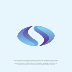Obraz premium letter S logo template in slices or gestalt design style. letter s hidden in the circle shape. negative space logo template