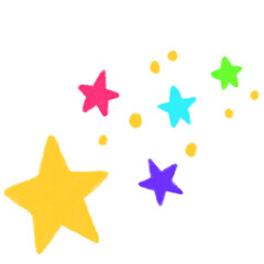 Cute doodle star and rainboe clipart.