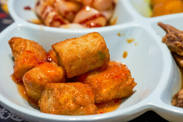A delicious Hong Kong-style tea restaurant dish, fried shrimp sticks