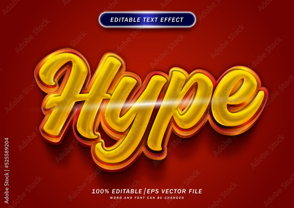 Poster hype text style effect editable