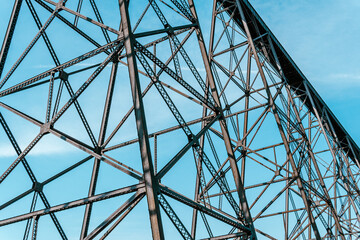 Iron steel high level viaduct train bridge
