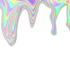 Liquid iridescent glitch effect shape
