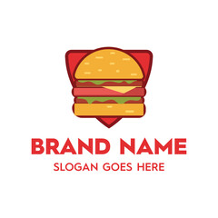 Minimal hamburger logo design for the fastfood industry
