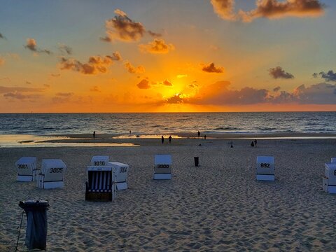 sunset on the beach, Sonnenuntergang