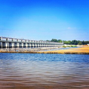 bridge over the river in mukkombu - Trichy