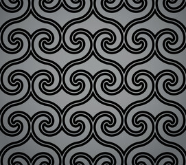 Abstract geometry pattern in Arabian style. Seamless vector background. Black and gray graphic ornament. Simple lattice graphic design