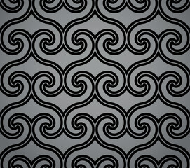 Abstract geometry pattern in Arabian style. Seamless vector background. Black and gray graphic ornament. Simple lattice graphic design