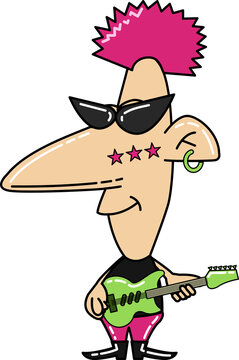 cute clipart of rocker star on cartoon version,vector illustration