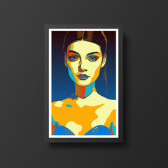 Abstract beautiful women portrait. Woman beauty fashion concept, minimalistic style. Trendy modern illustration for poster, banner, cover.
