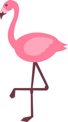 cute of flamingo on cartoon version,vector illustration