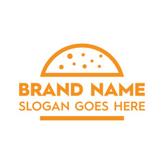Minimal monochrome hamburger logo design for the fast food industry
