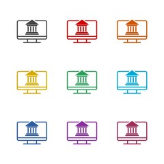 Internet banking icon isolated on white background. Set icons colorful