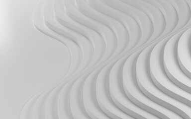 White abstract curves architecture , 3d rendering.