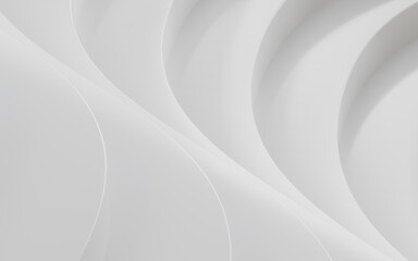White abstract curves architecture , 3d rendering.
