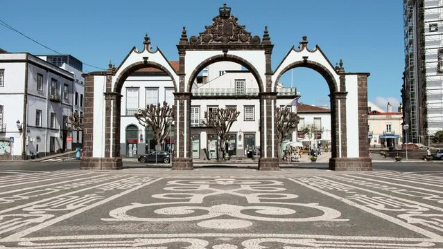 City Gates, Entrance "Portas da Cidade" of Ponta Delgada City, São Miguel Island, Azores, Portugal