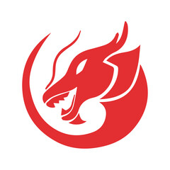 Minimal logo with dragon design