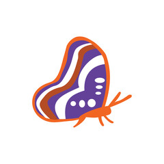 illustration of a bird. Simple butterfly logo icon on a white background