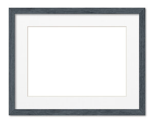 Empty frame. Blank grey mounted small landscape frame transparent