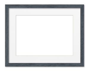 Empty frame. Blank grey mounted small landscape frame transparent