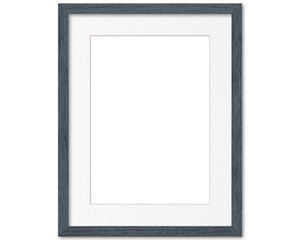 Empty frame. Blank grey mounted small portrait frame transparent
