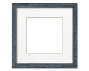 Empty frame. Blank small square grey mounted portrait frame transparent