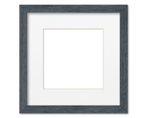 Empty frame. Blank small square grey mounted portrait frame transparent