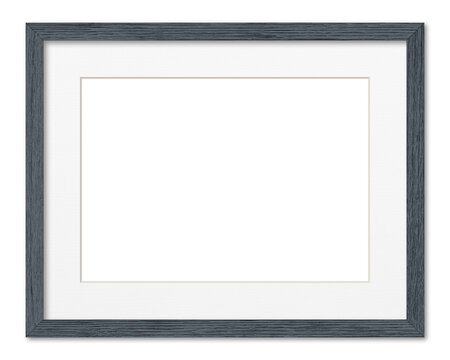 Empty frame. Blank grey mounted small landscape frame transparent
