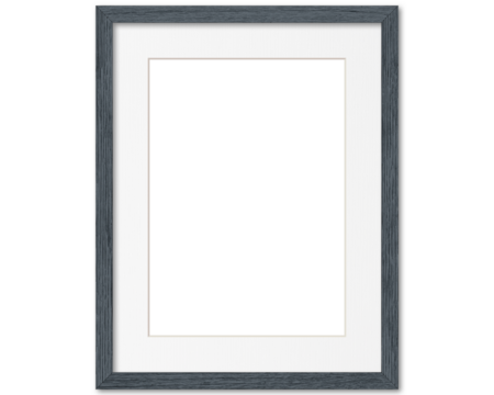 Empty frame. Blank grey mounted small portrait frame transparent